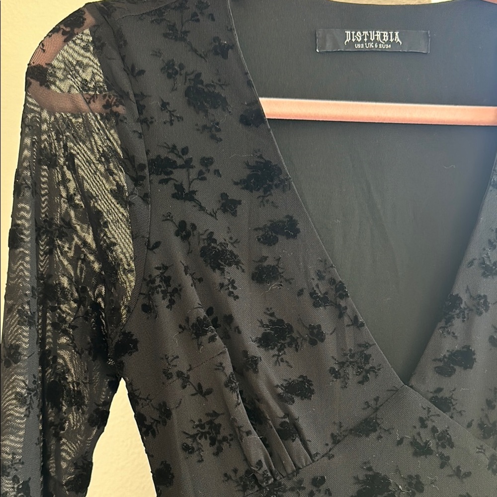 Disturbia Black Floral Dress